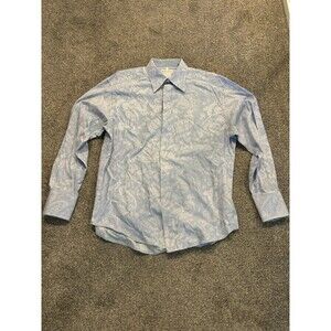 Robert Graham Men Light Blue Paisley Long Sleeve Classic Fit Button-Up Shirt XL